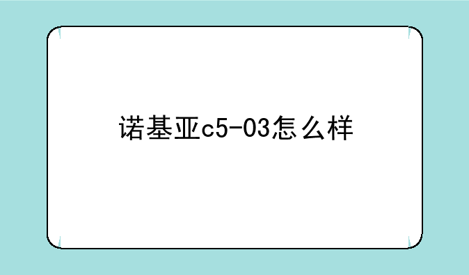诺基亚c5-03怎么样