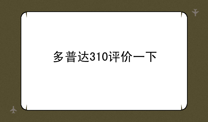 多普达310评价一下