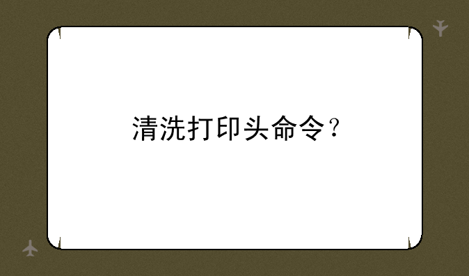 清洗打印头命令？