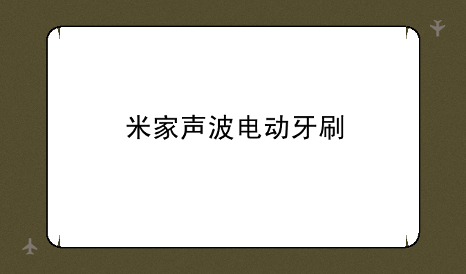 米家声波电动牙刷