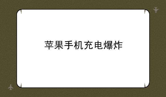 苹果手机充电爆炸