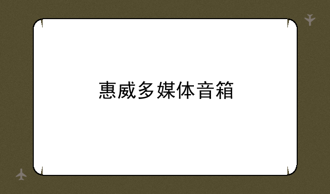 惠威多媒体音箱