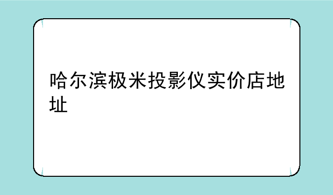 哈尔滨极米投影仪实价店地址