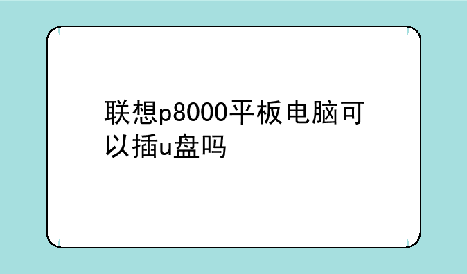 联想p8000平板电脑可以插u盘吗
