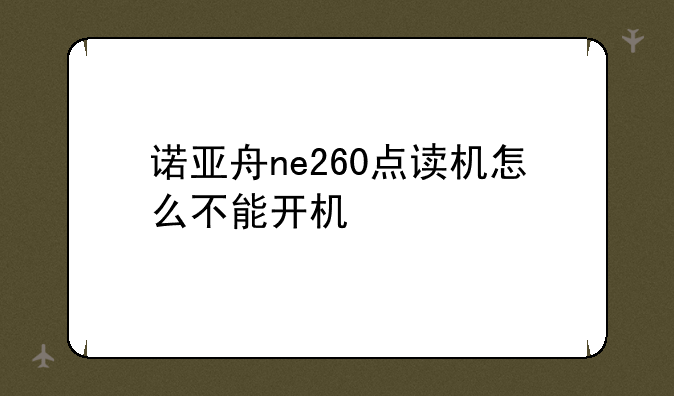 诺亚舟ne260点读机怎么不能开机