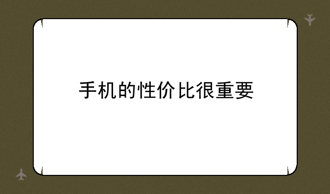手机的性价比很重要