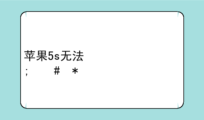 苹果5s无法激活怎么办