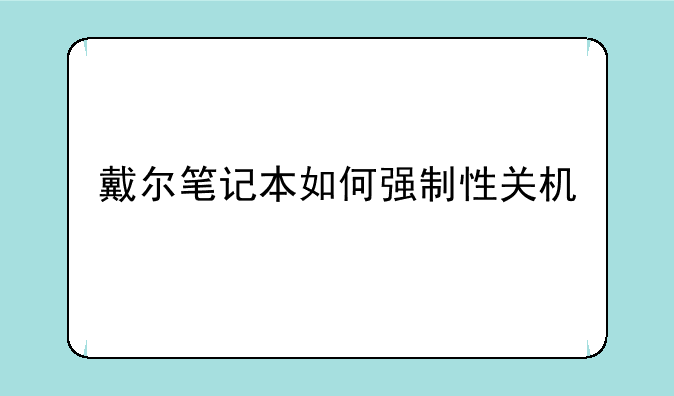 戴尔笔记本如何强制性关机