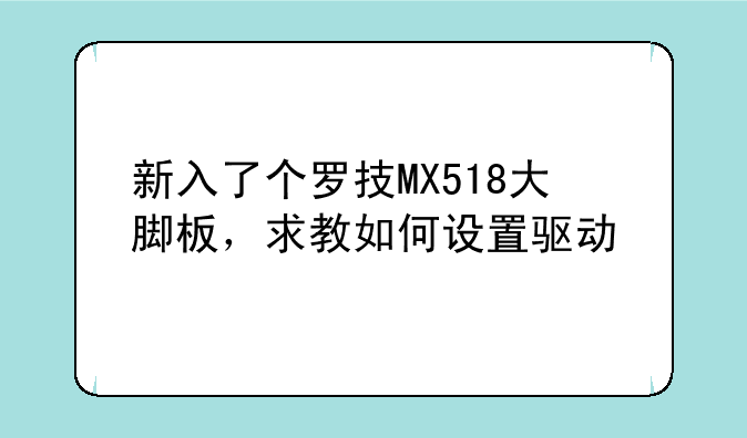 新入了个罗技MX518大脚板，求教如何设置驱动