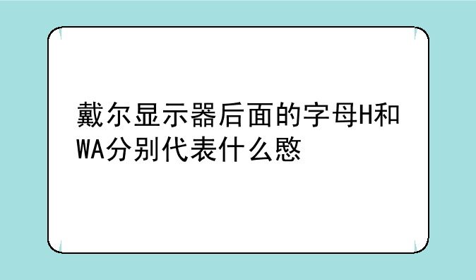 戴尔显示器后面的字母H和WA分别代表什么意思