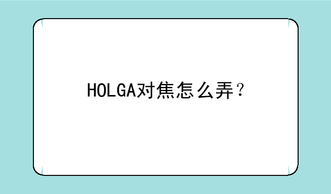 HOLGA对焦怎么弄？