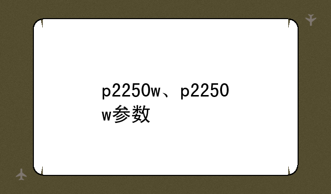 p2250w、p2250w参数