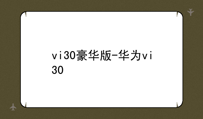 vi30豪华版-华为vi30