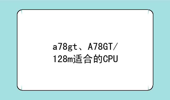 a78gt、A78GT/128m适合的CPU