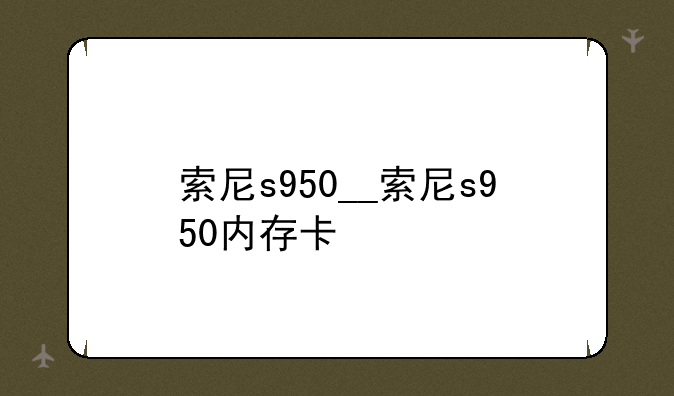 索尼s950__索尼s950内存卡