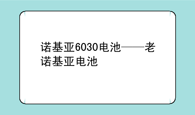 诺基亚6030电池——老诺基亚电池