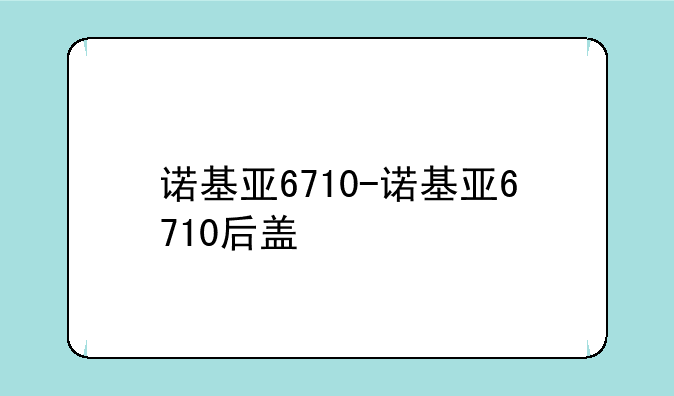 诺基亚6710-诺基亚6710后盖