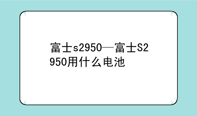 富士s2950—富士S2950用什么电池