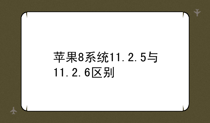 苹果8系统11.2.5与11.2.6区别