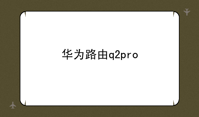 华为路由q2pro