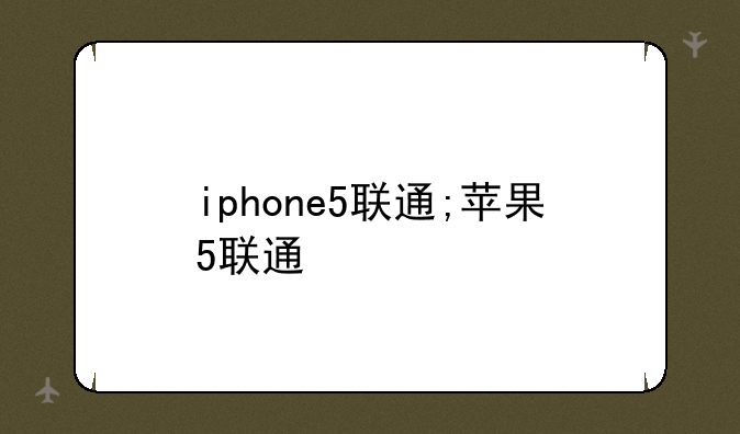 iphone5联通;苹果5联通