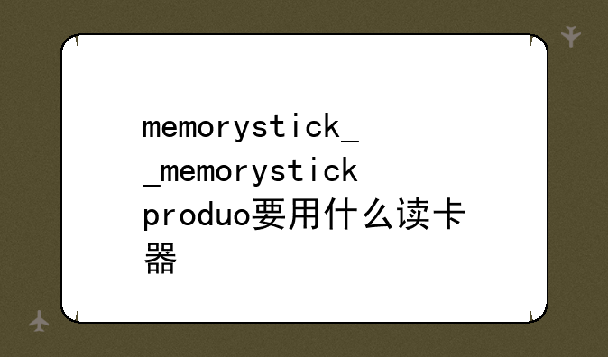 memorystick__memorystickproduo要用什么读卡器