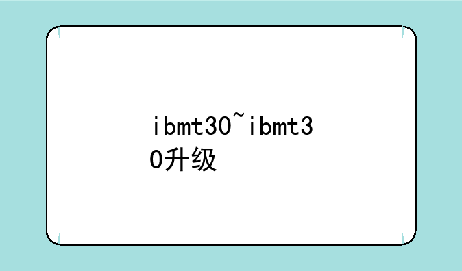 ibmt30~ibmt30升级